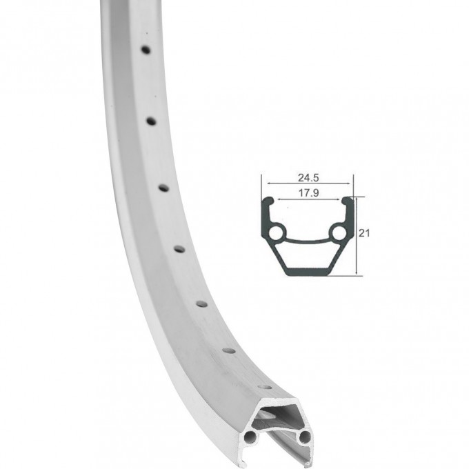 Обод 26" HLQC-02AB 14Gх36Н двойной фрезерованный, серебристый 330136