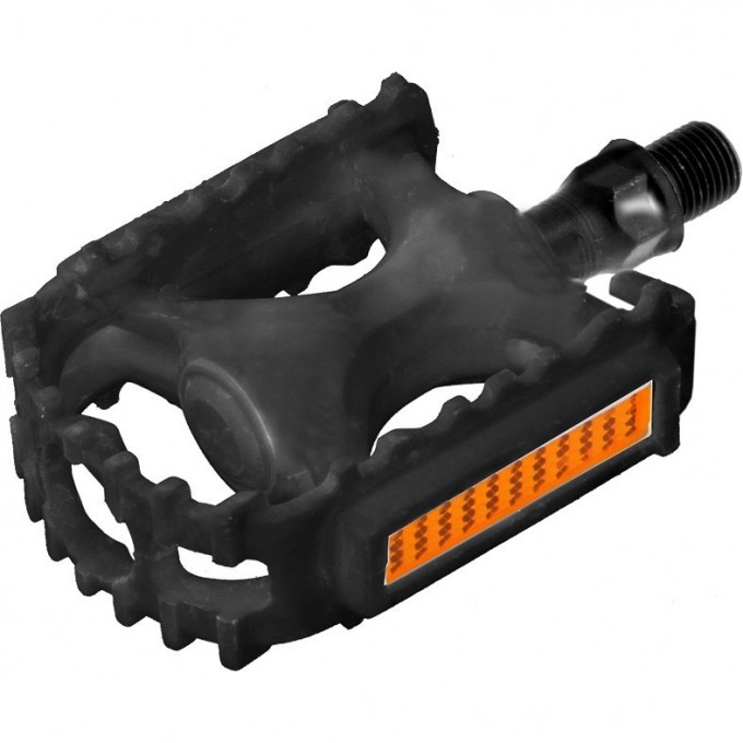 Педали FP-628 Feimin ось 1/2" со светоотражателями, пластиковые чёрные 360042