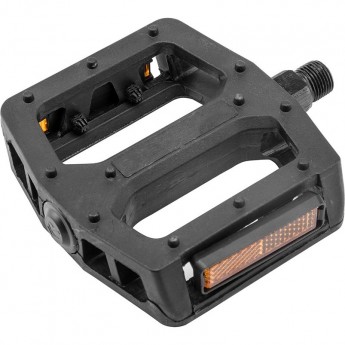 Педали FP-851, ось 9/16" со светоотражателями, пластиковые чёрные