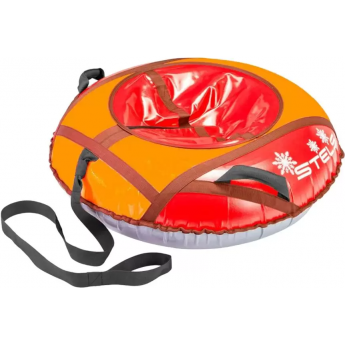 Санки надувные (тюбинг) STELS 110 см тент с камерой, красный/оранжевый