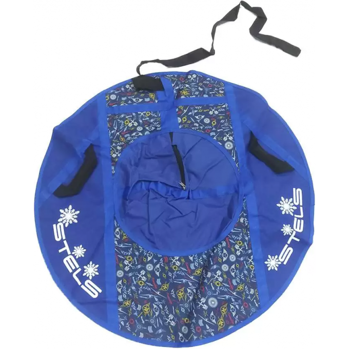 Санки надувные (тюбинг) STELS 90 см, ткань с рисунком без камеры СН030, синий/синий+авиация 2007000071939