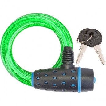 Трос-замок STELS 87318, 8х1800 мм, чёрно-зелёный